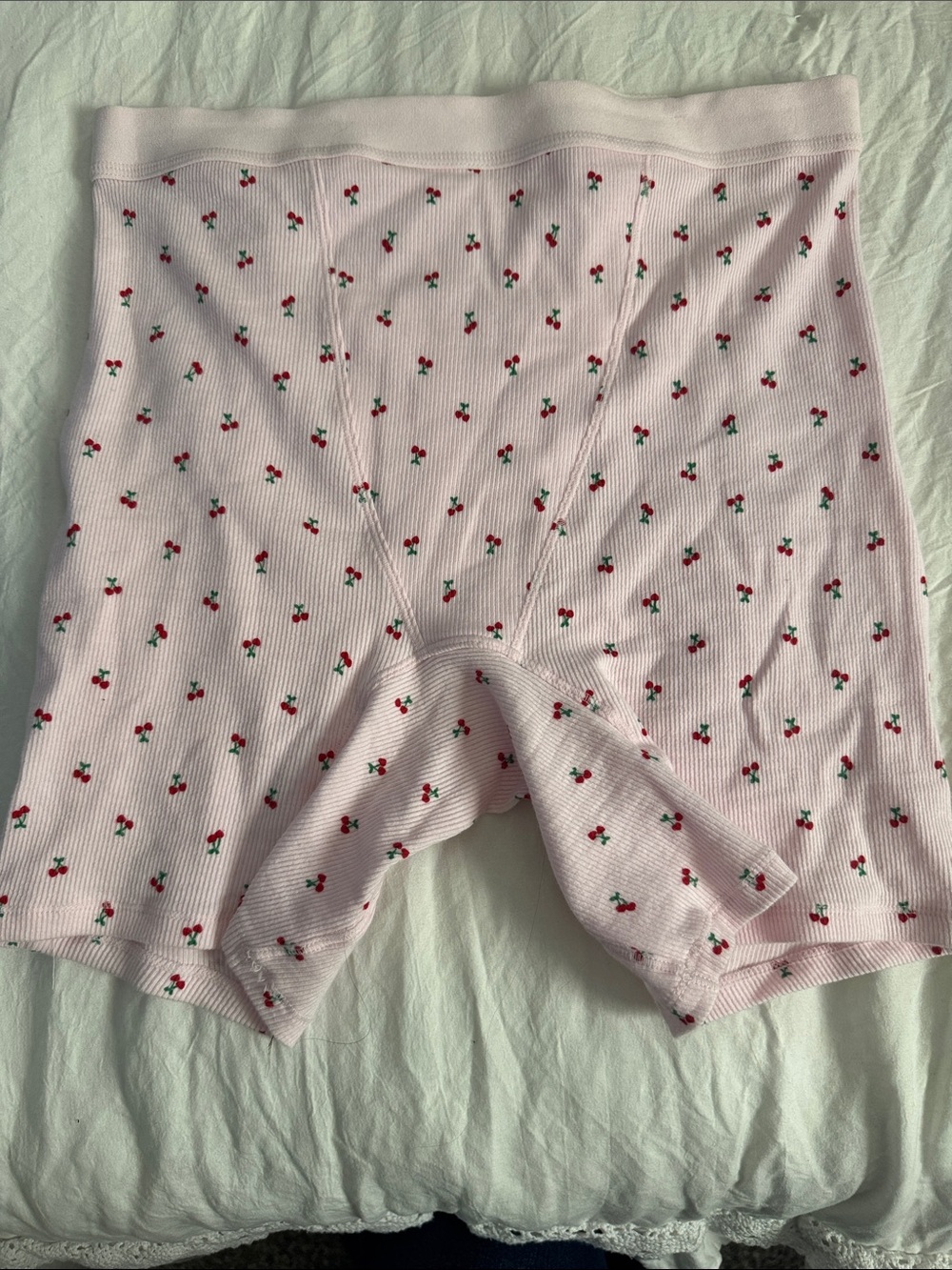No Boundaries Pink Cherry Print Bike Shorts